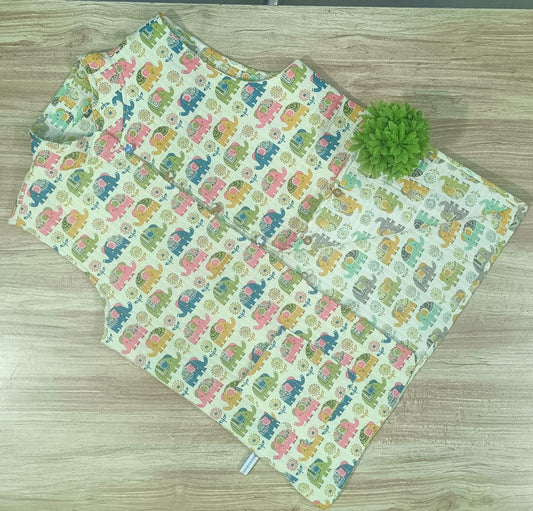 White Reversible Jacket for Women Elephant Printed