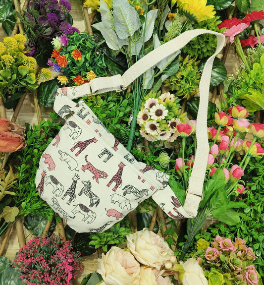 Ethnic Ziraff Prints Canvas Fabric Shoulder Bag