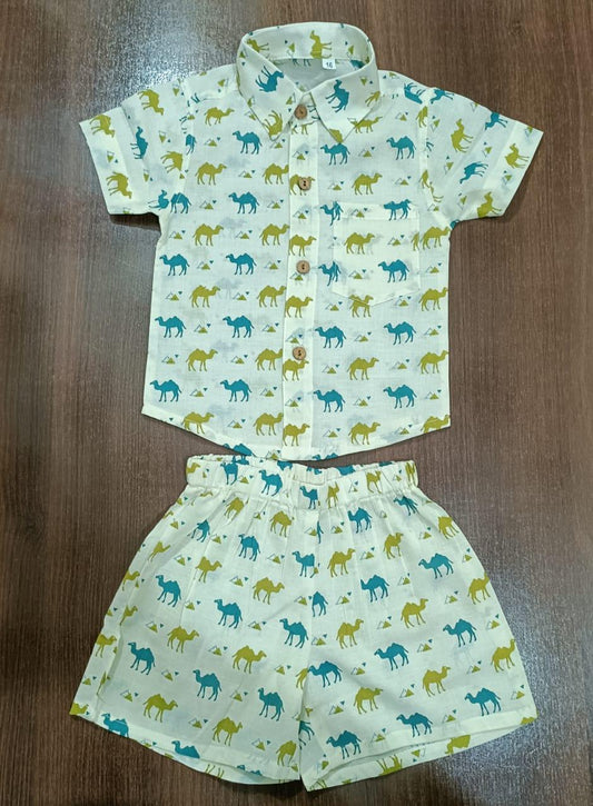 Multi Color Camel Print Co-Ord Set