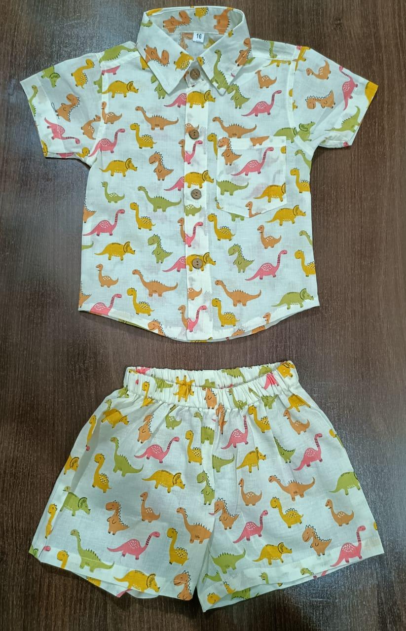 Boy's Dinosaur multi Color Print Co-Ord Set