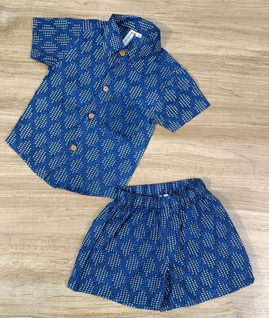 Boy's Ethnic Indigo  Print Co-Ord Set