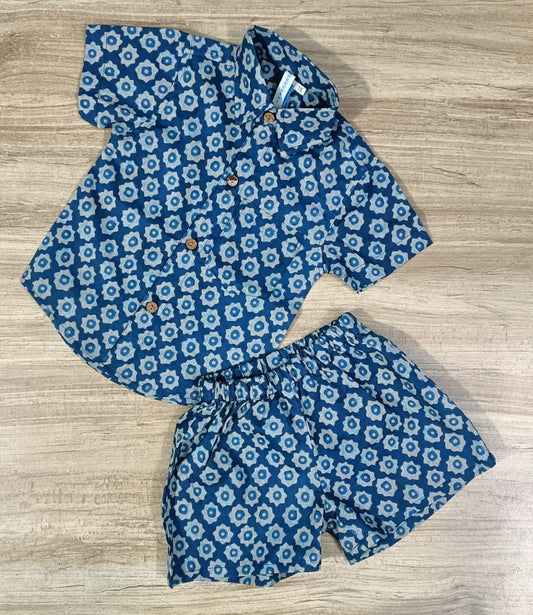 Boy's Indigo Floral Print Co-Ord Set