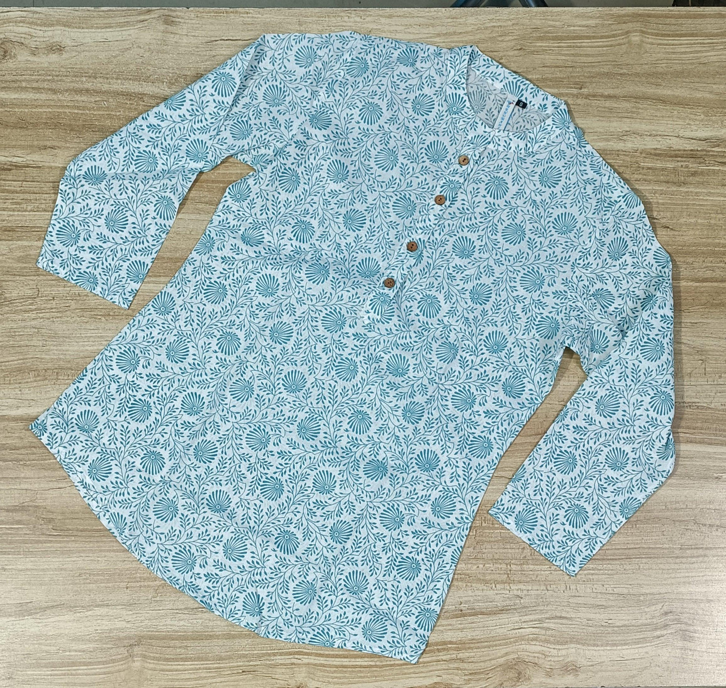 Women's Leaf Printed Cotton Kurta