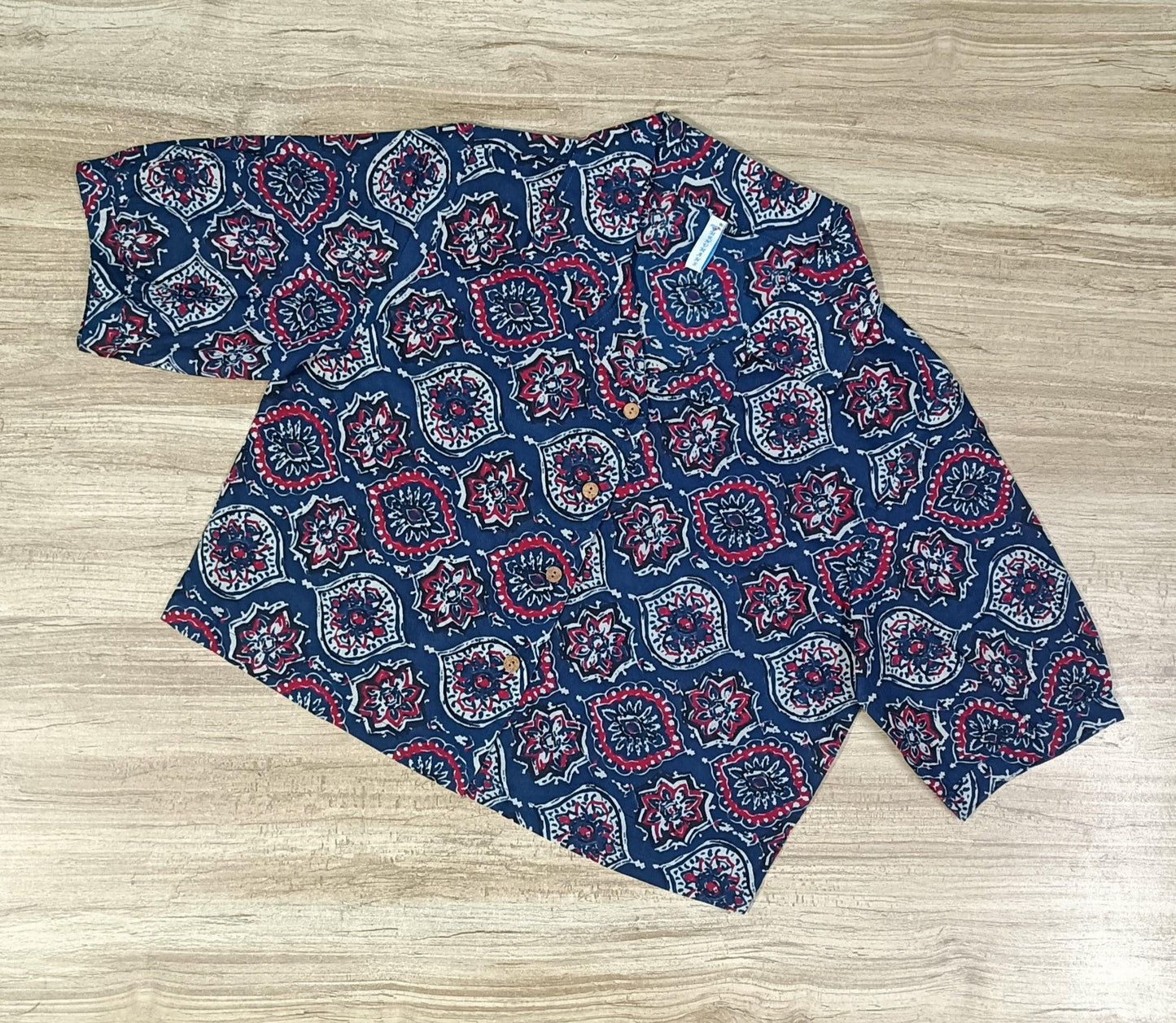 Women's Multi color Ethnic Printed Cotton Crop-Top