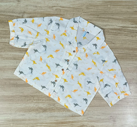 Women's Kangaroo Multi Color Printed Cotton Crop-Top