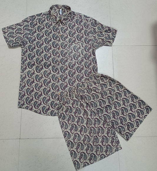 Men Multi Color Paisley Printed Co-Ord Set