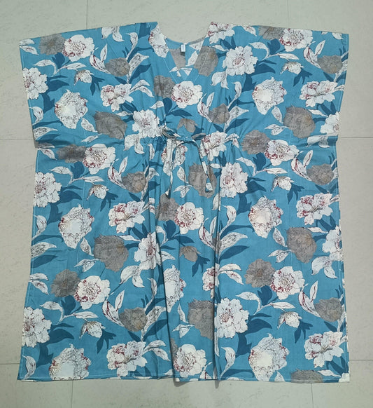 Women's Multi Color Floral Printed Kaftan Dress