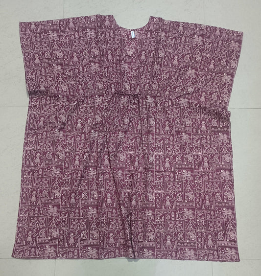 Women's Ethnic Motif Printed Kaftan Dress