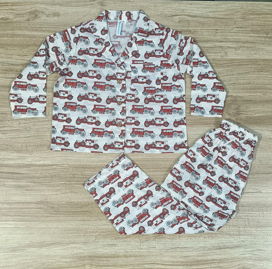 Boy's Ethnic Car Printed Night Suit Set