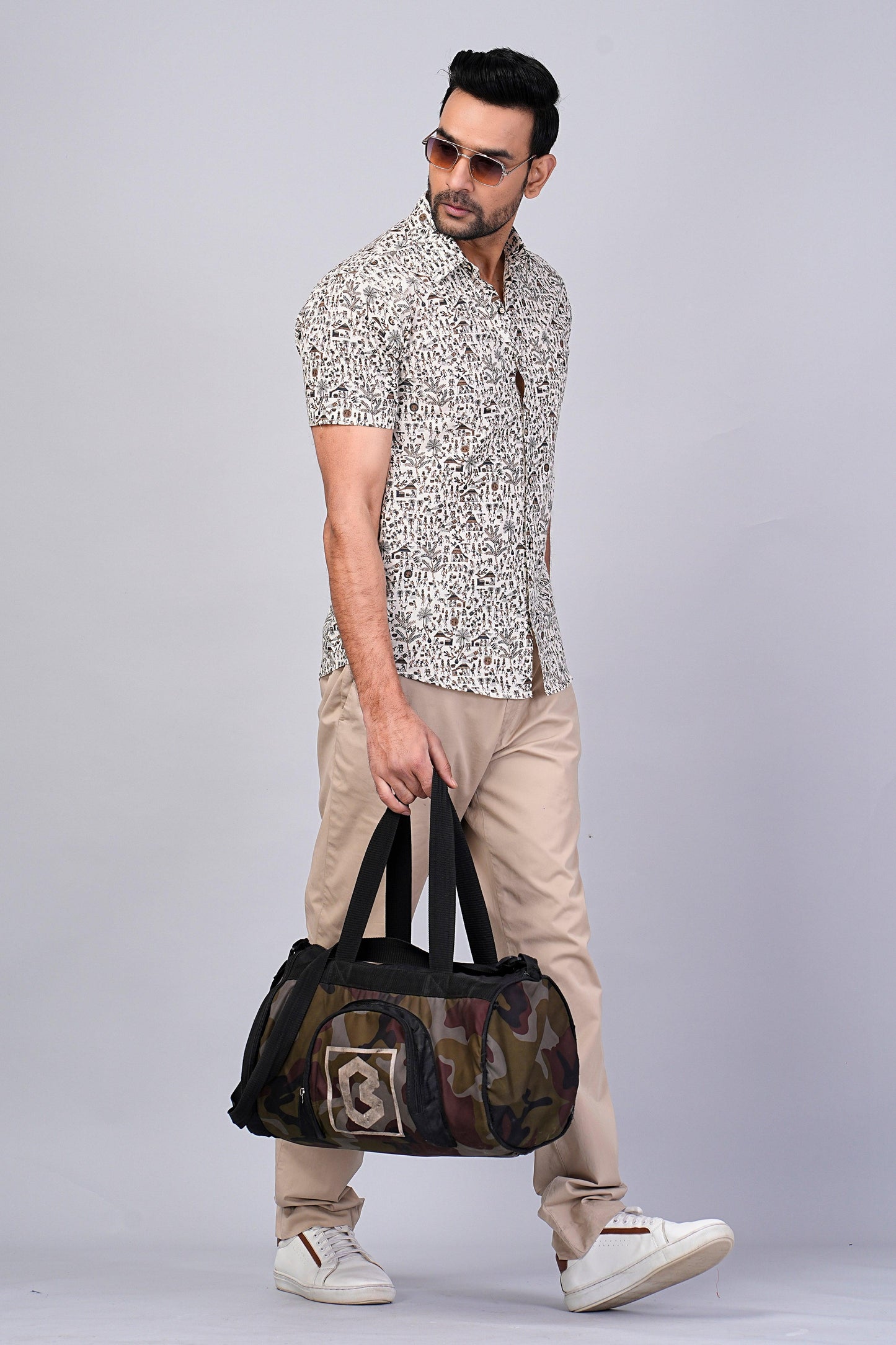 Men's Ethnic Motif Printed Half-Sleeves shirts