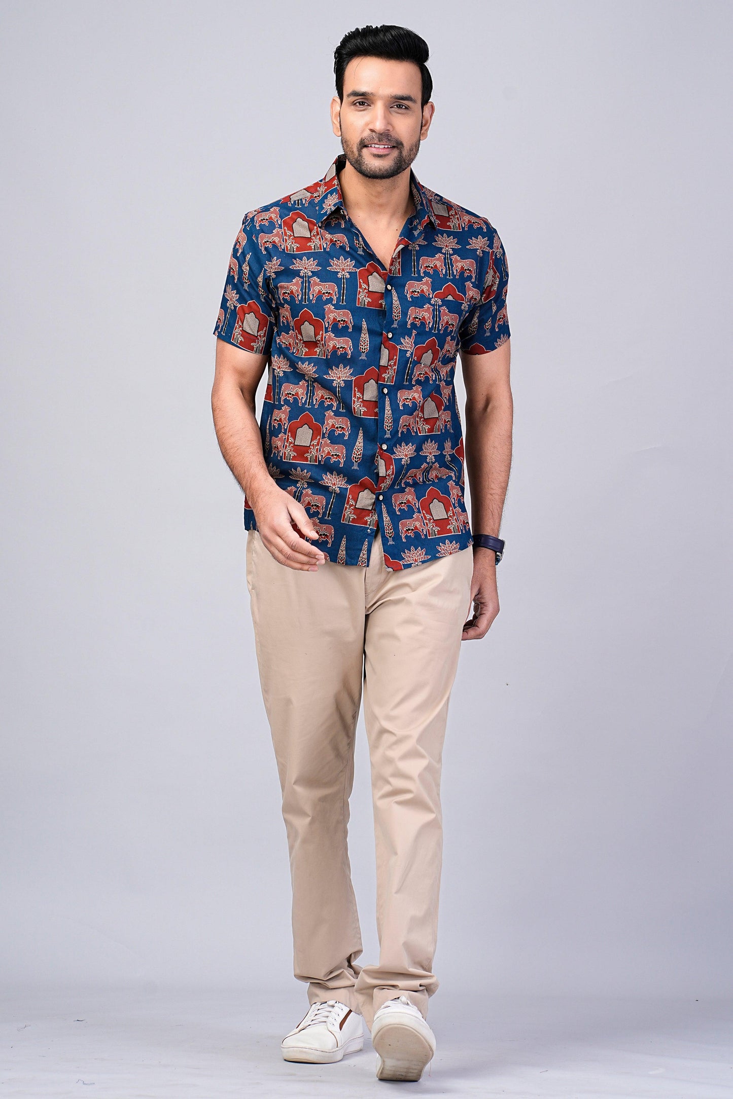 Men's Ethnic Printed Half-Sleeves shirts
