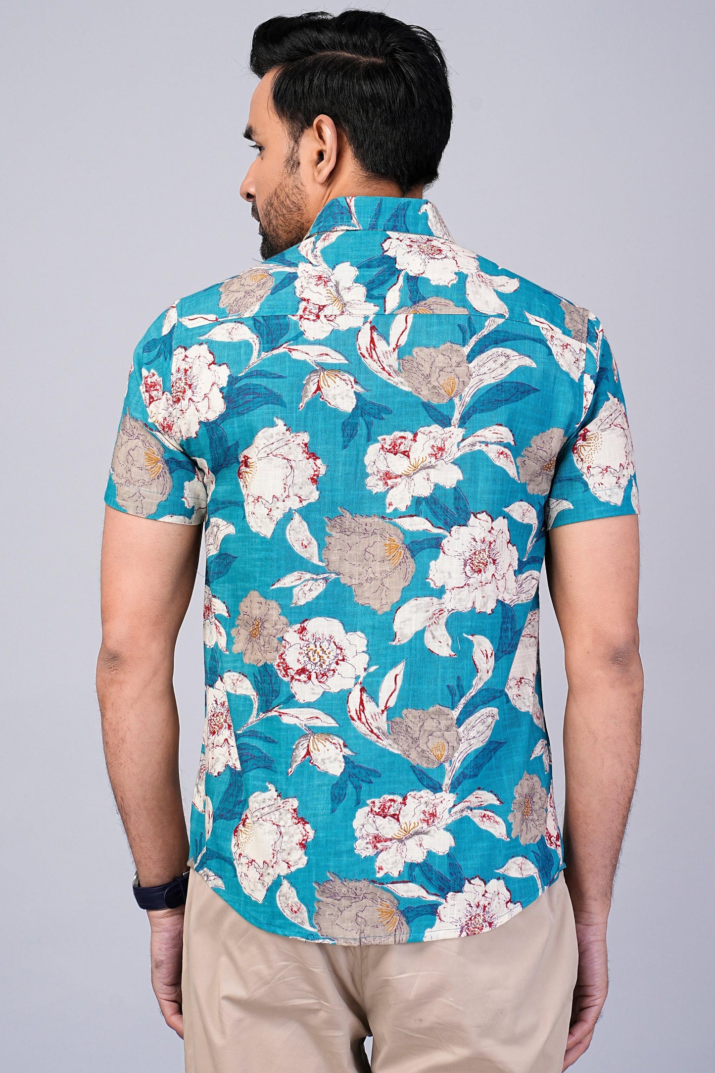 Men's Floral Printed Half-Sleeves shirts