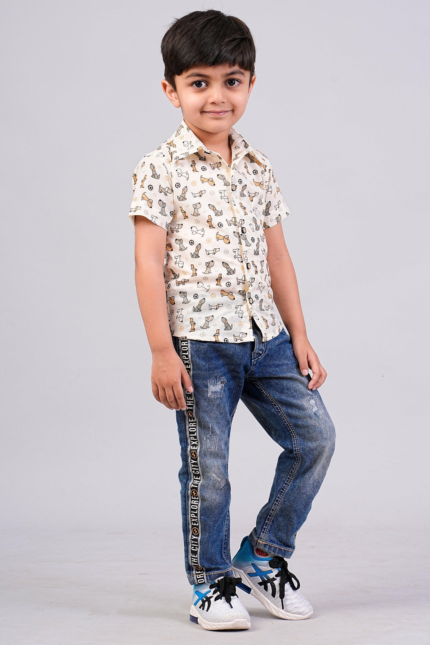 Boy's Ethnic Printed Half-Sleeves Shirts