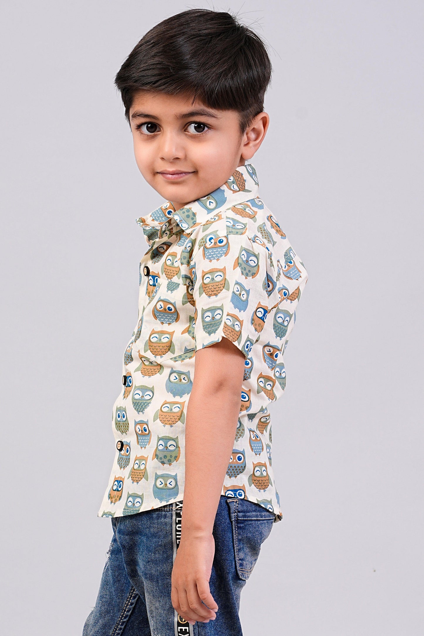 Boy's Ethnic Printed Half-Sleeves Shirts