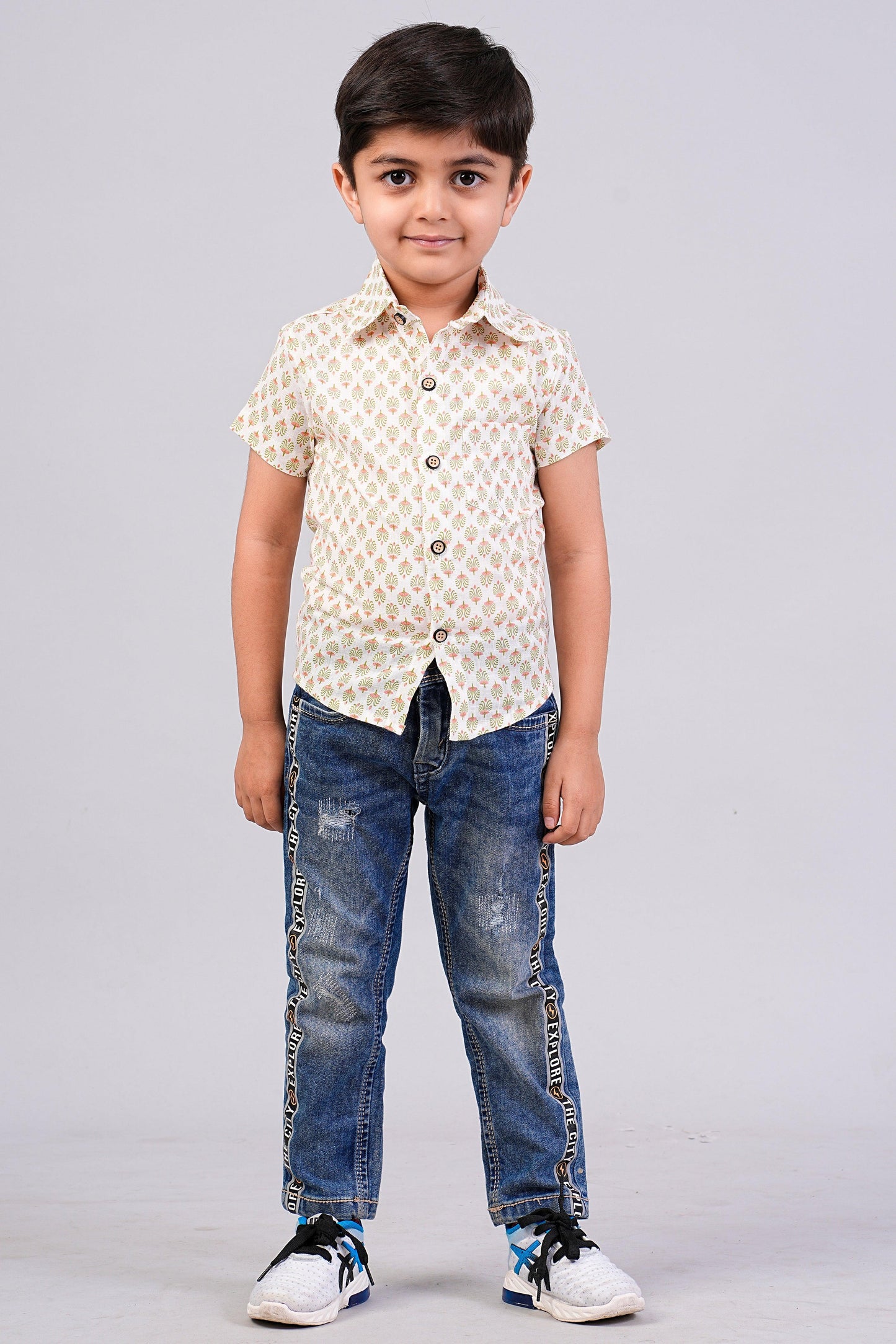 Boy's Buti Printed Half-Sleeves Shirts