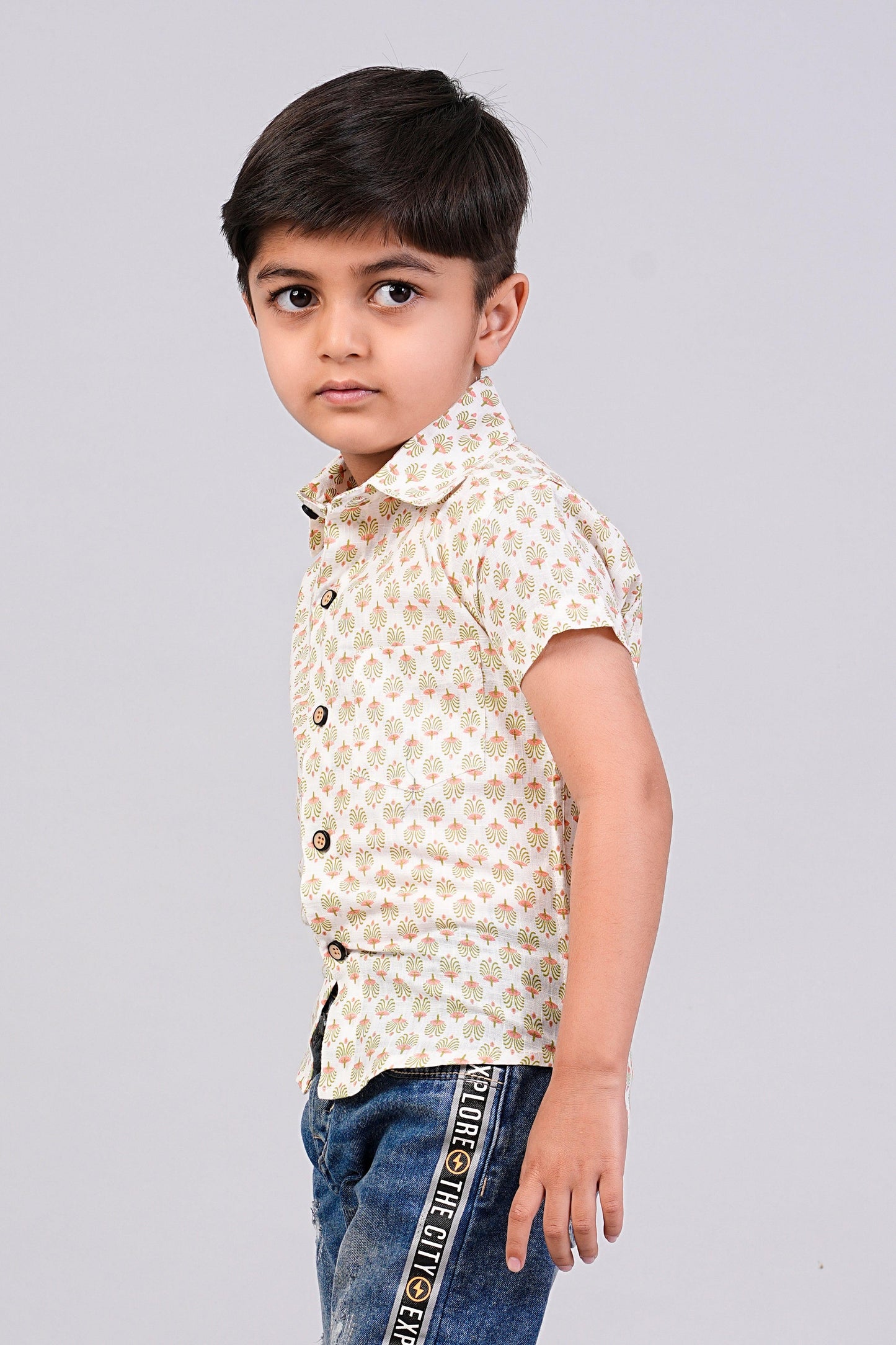 Boy's Buti Printed Half-Sleeves Shirts