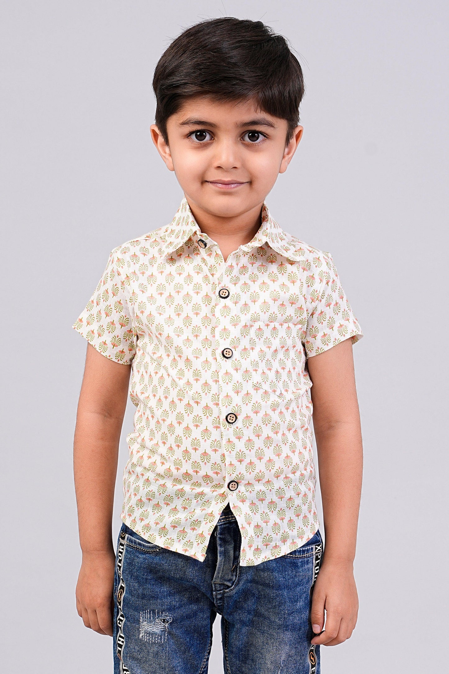 Boy's Buti Printed Half-Sleeves Shirts