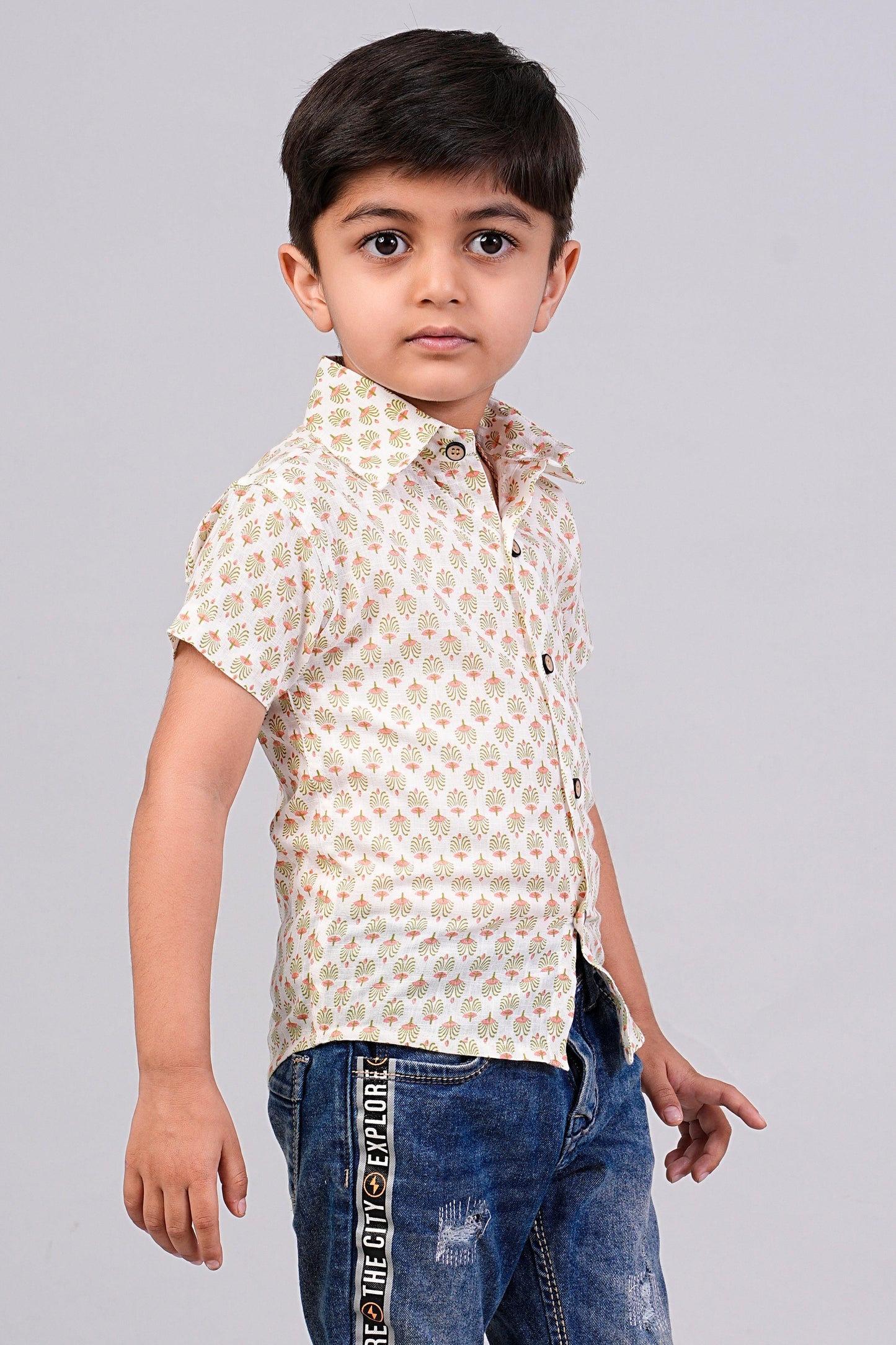 Boy's Buti Printed Half-Sleeves Shirts