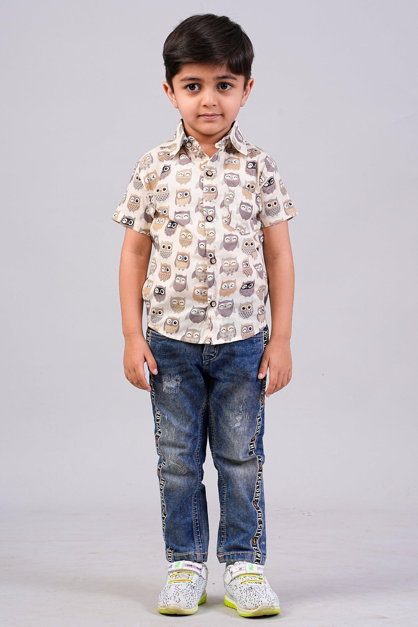 Boy's Ethnic Printed Half-Sleeves Shirts