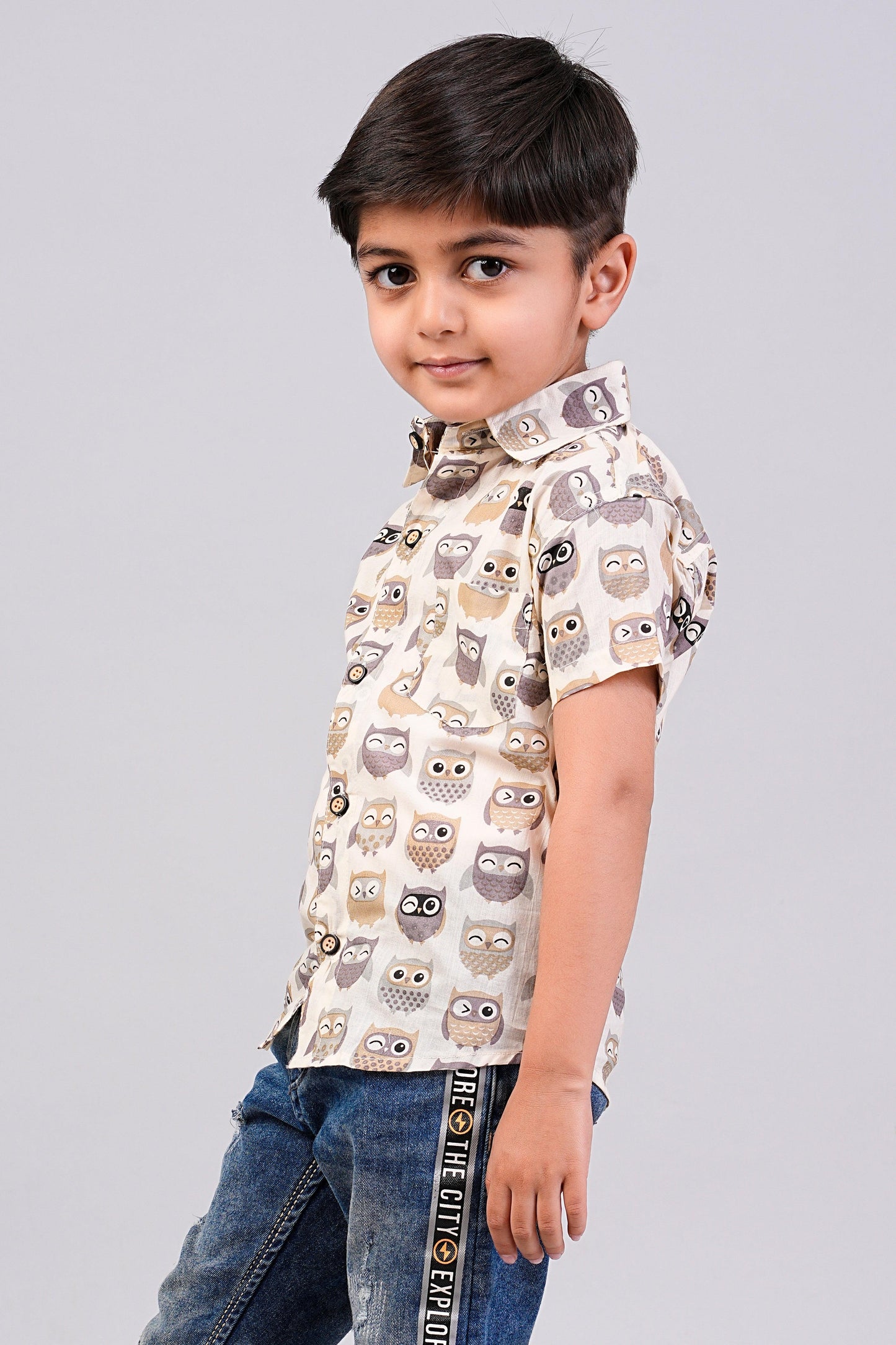 Boy's Ethnic Printed Half-Sleeves Shirts