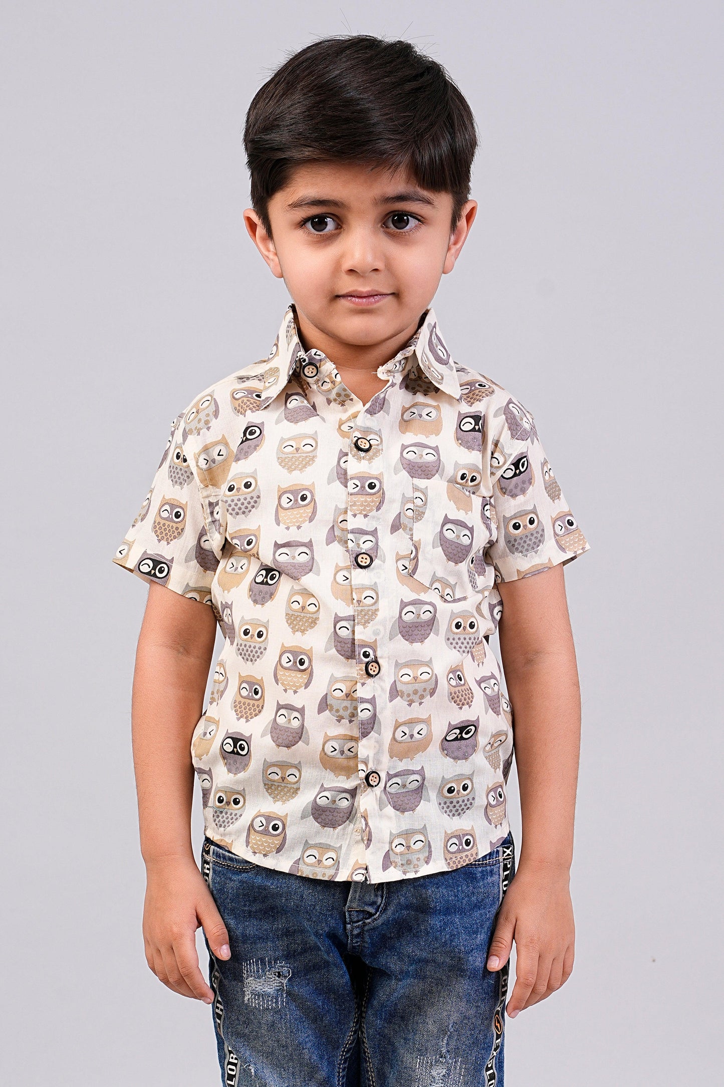 Boy's Ethnic Printed Half-Sleeves Shirts