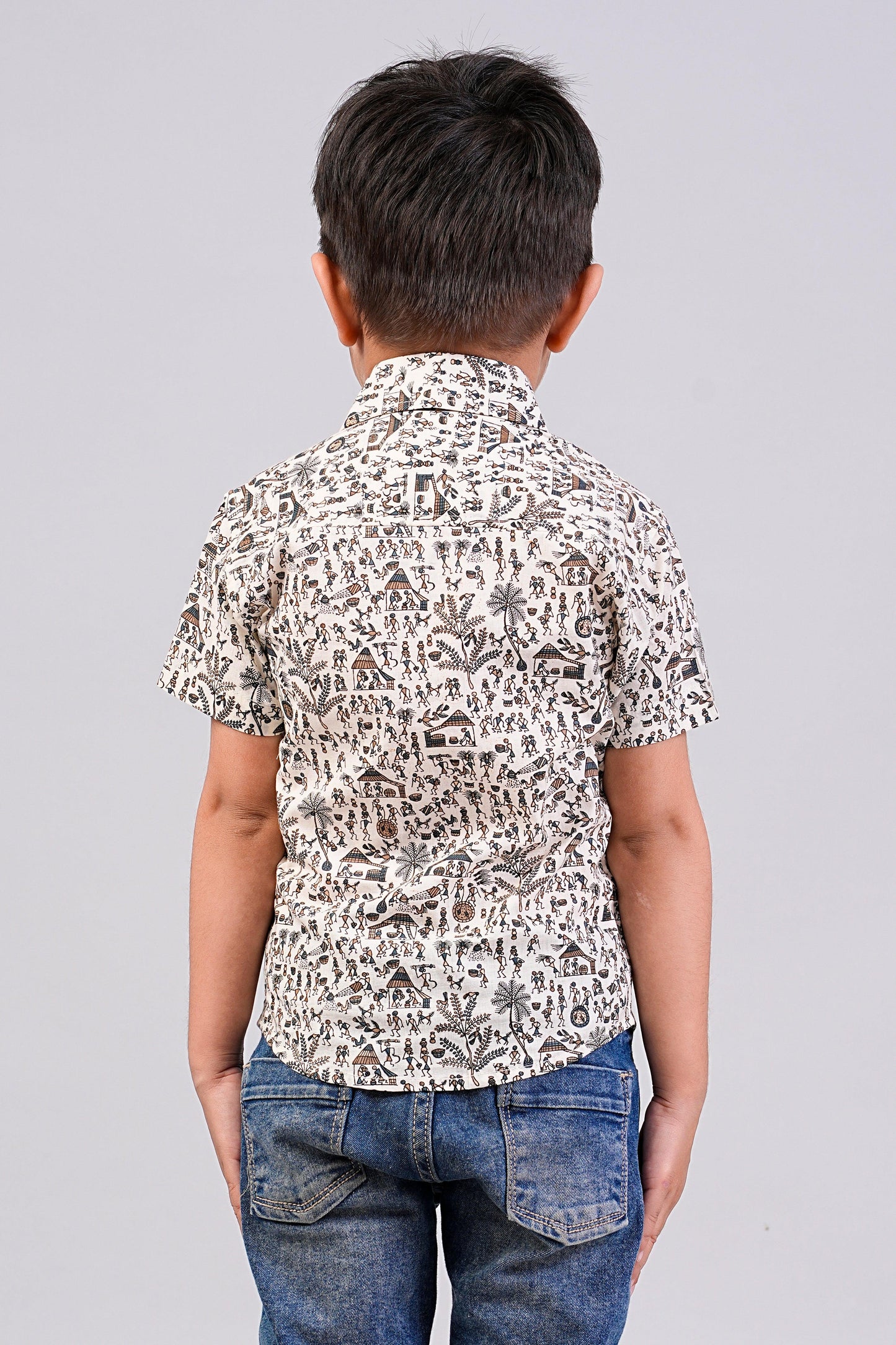 Boy's Ethnic Printed Half-Sleeves Shirts