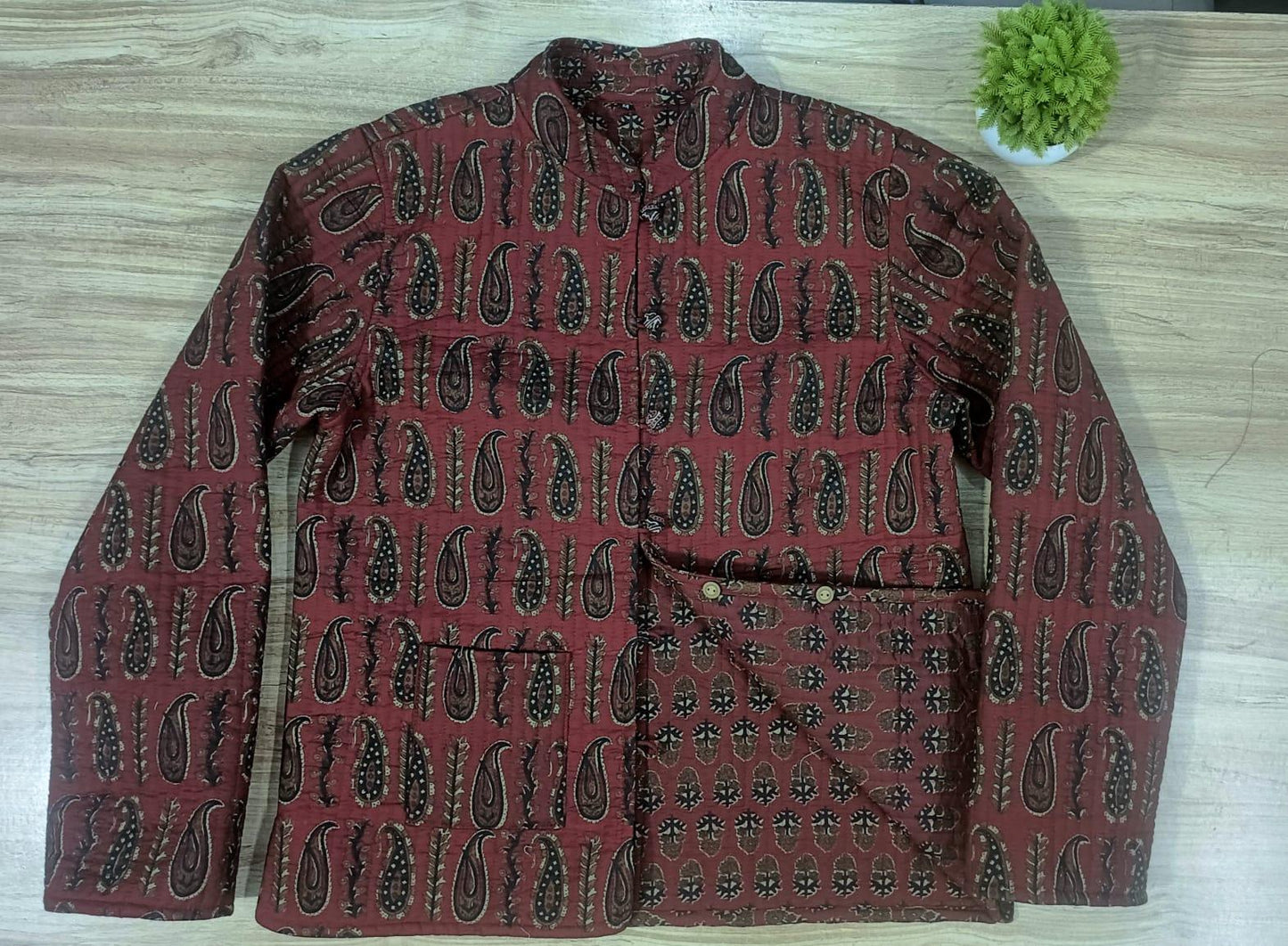 Maroon Color Full Sleeve Reversible Jacket for Women