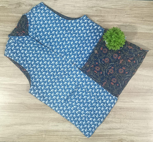 Camel and Floral Print Reversible Jacket for Women