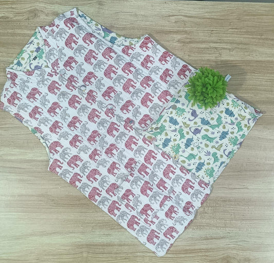 Dinosaur and Elephant Print Reversible Jacket for Women