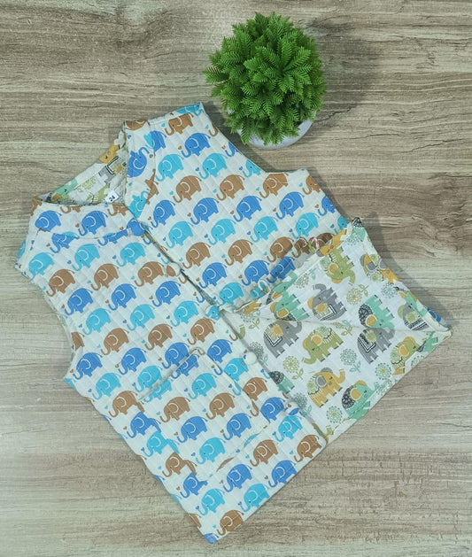 Stylish Unisex Reversible jacket with Elephant Print