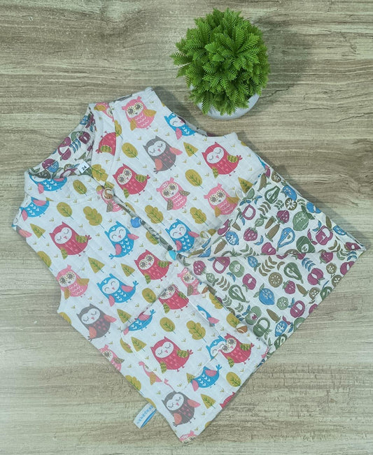 Stylish Unisex Reversible jacket with Owl Print