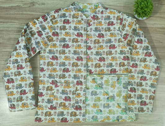 White Color Full Sleeve Reversible Jacket for Women