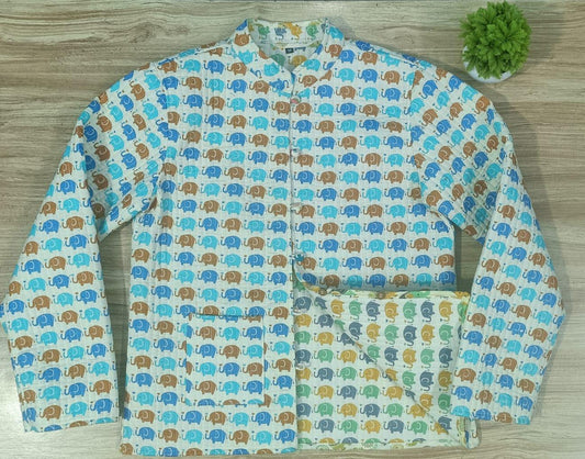 White Color Full Sleeve Reversible Jacket for Women