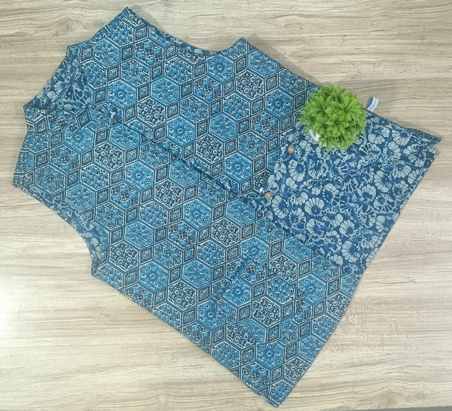 Blue Reversible Jacket for Women with Floral Print