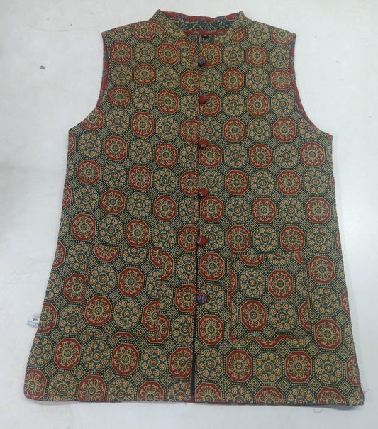 Women's Ethnic Printed Reversible Jacket