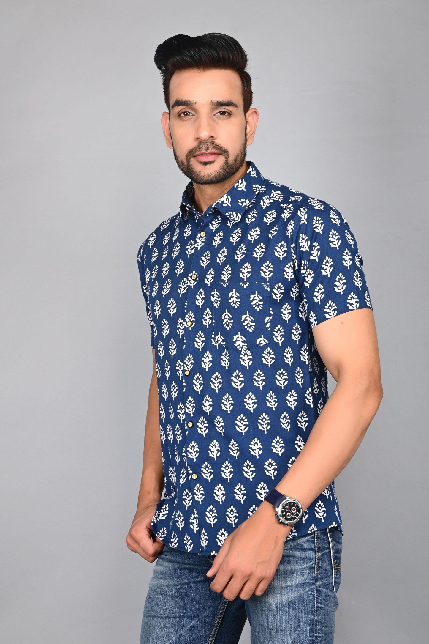 Men's buti Printed Half-Sleeves shirts