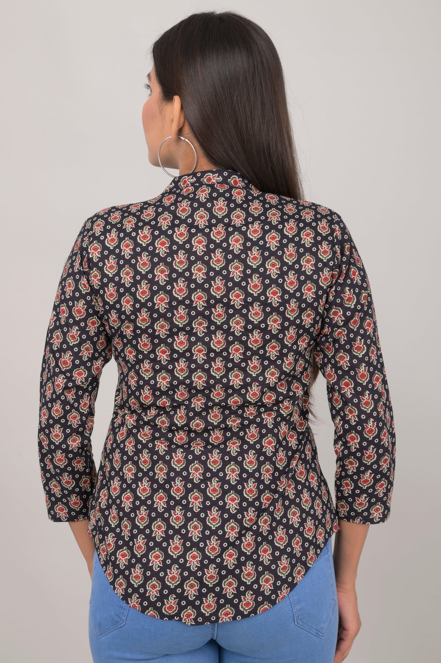 Women's Ethnic Buti Printed Cotton Kurta