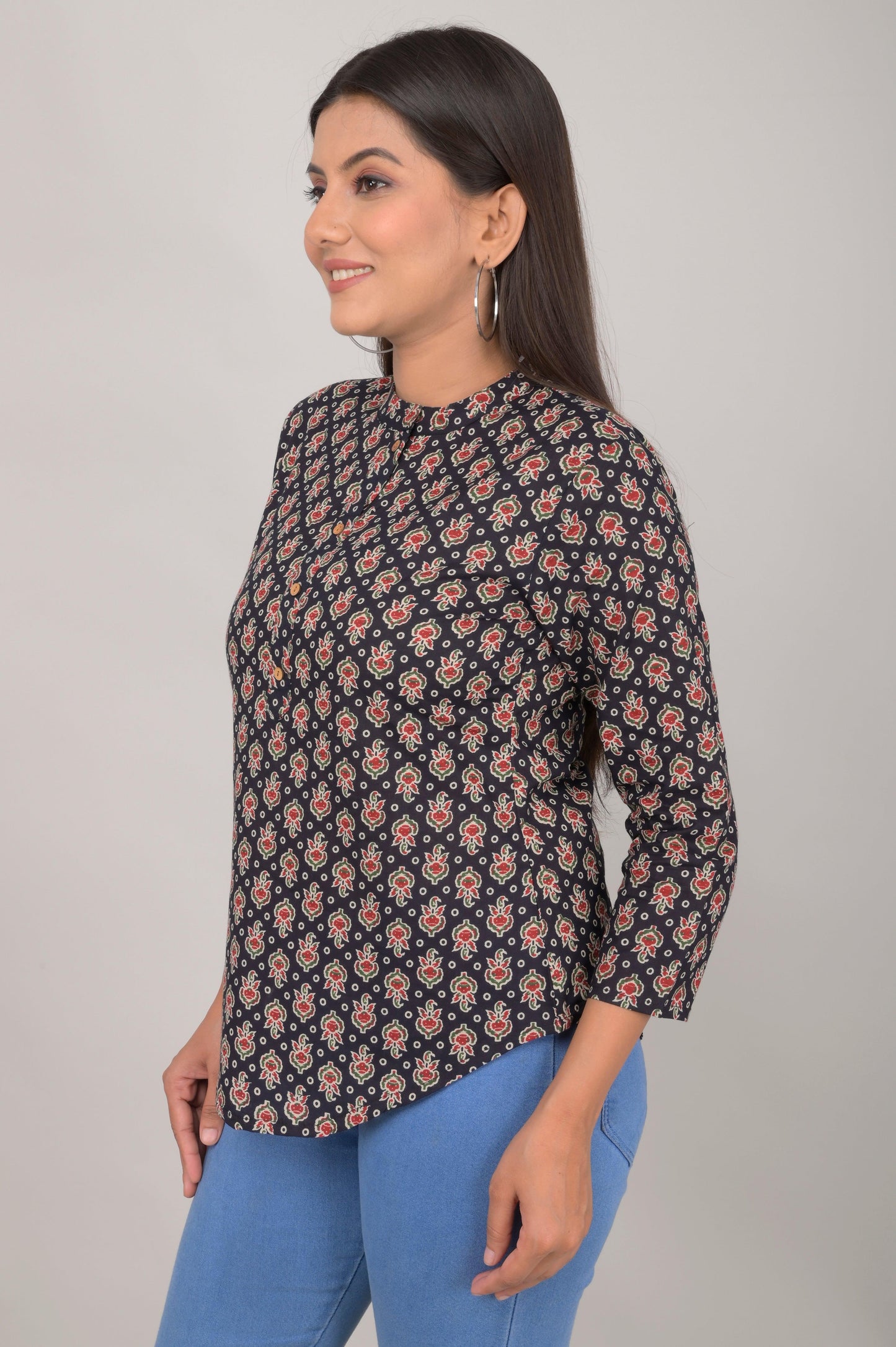 Women's Ethnic Buti Printed Cotton Kurta