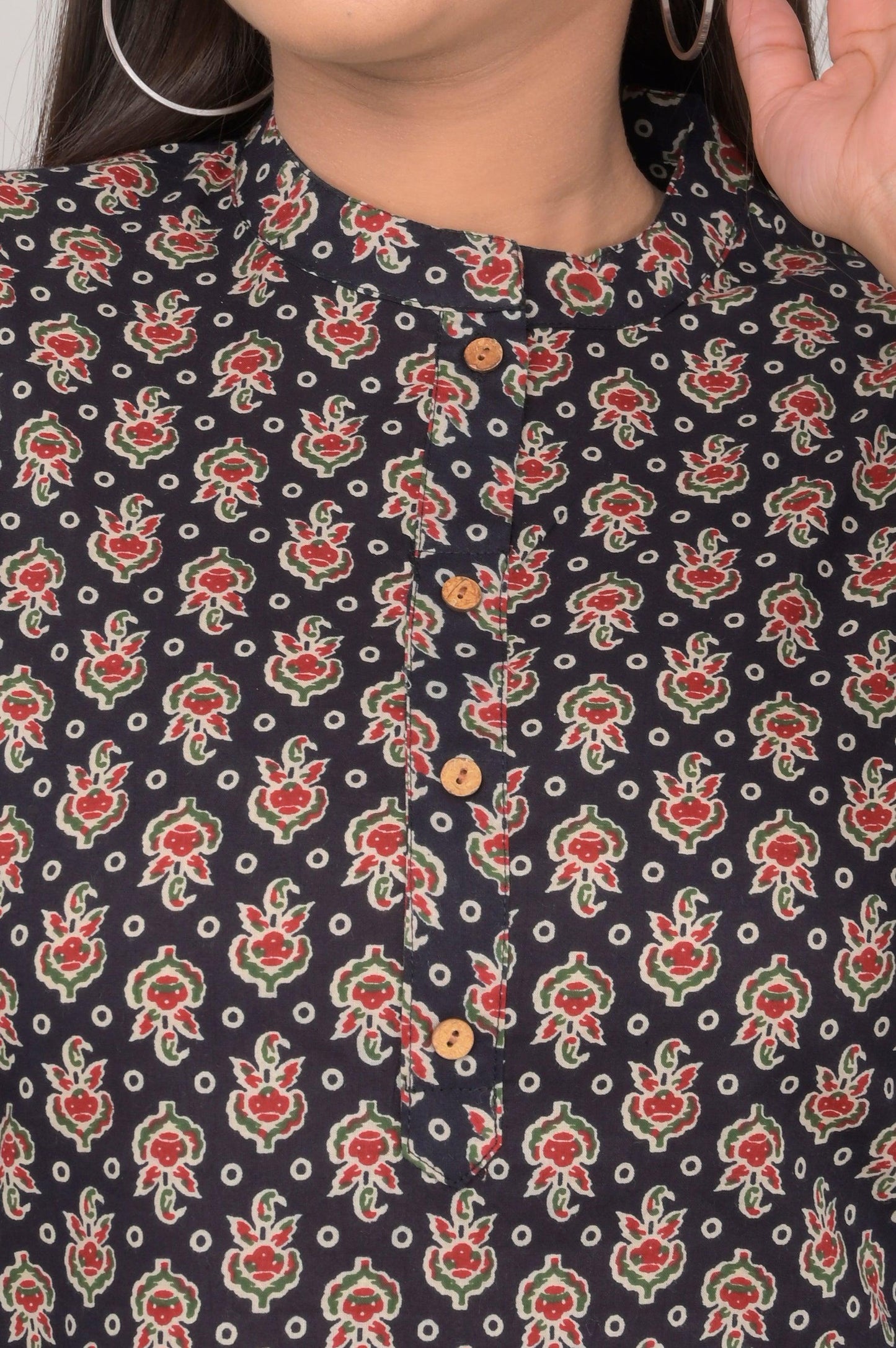 Women's Ethnic Buti Printed Cotton Kurta