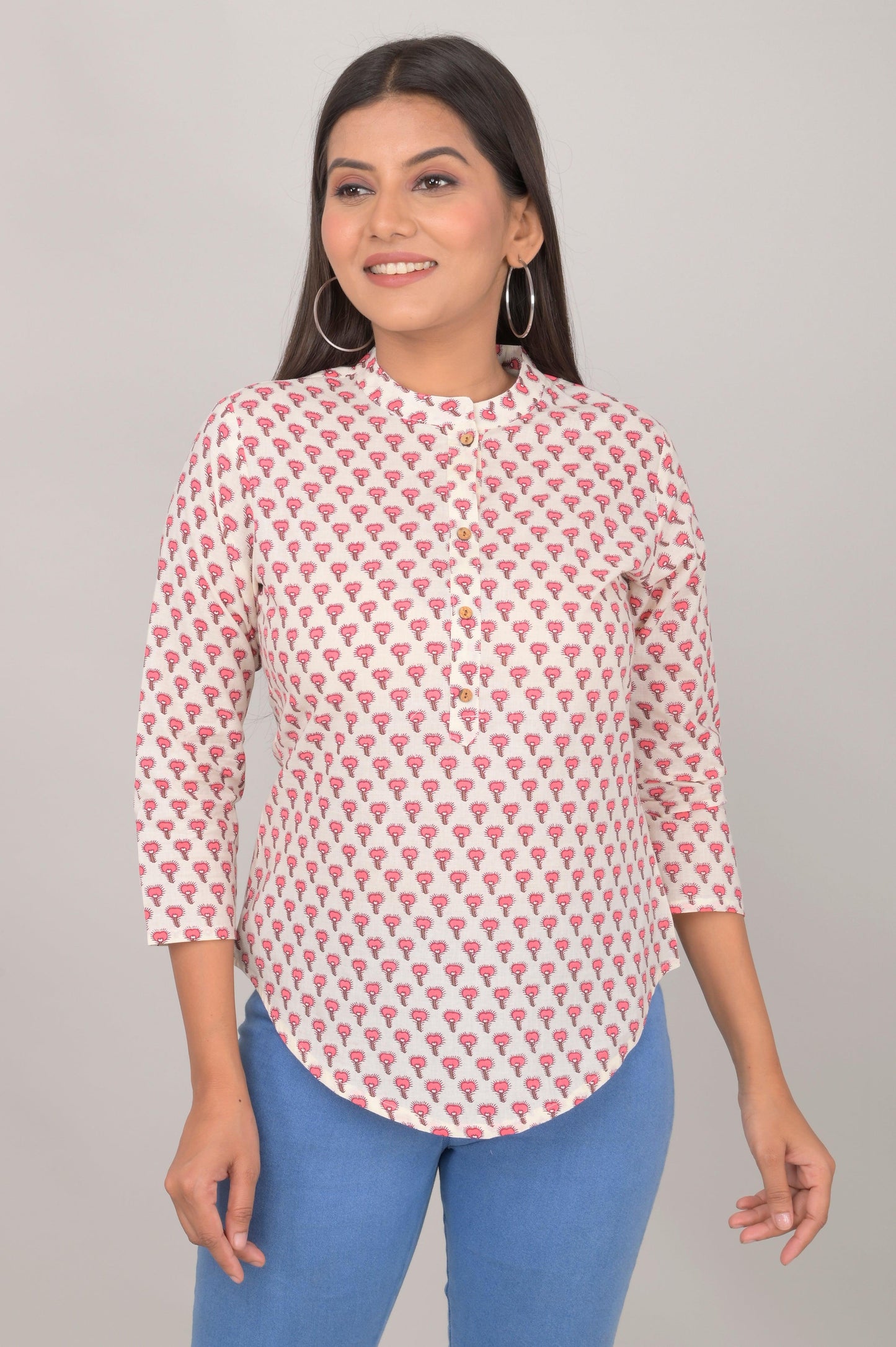 Women's Ethnic Buti Printed Cotton Kurta