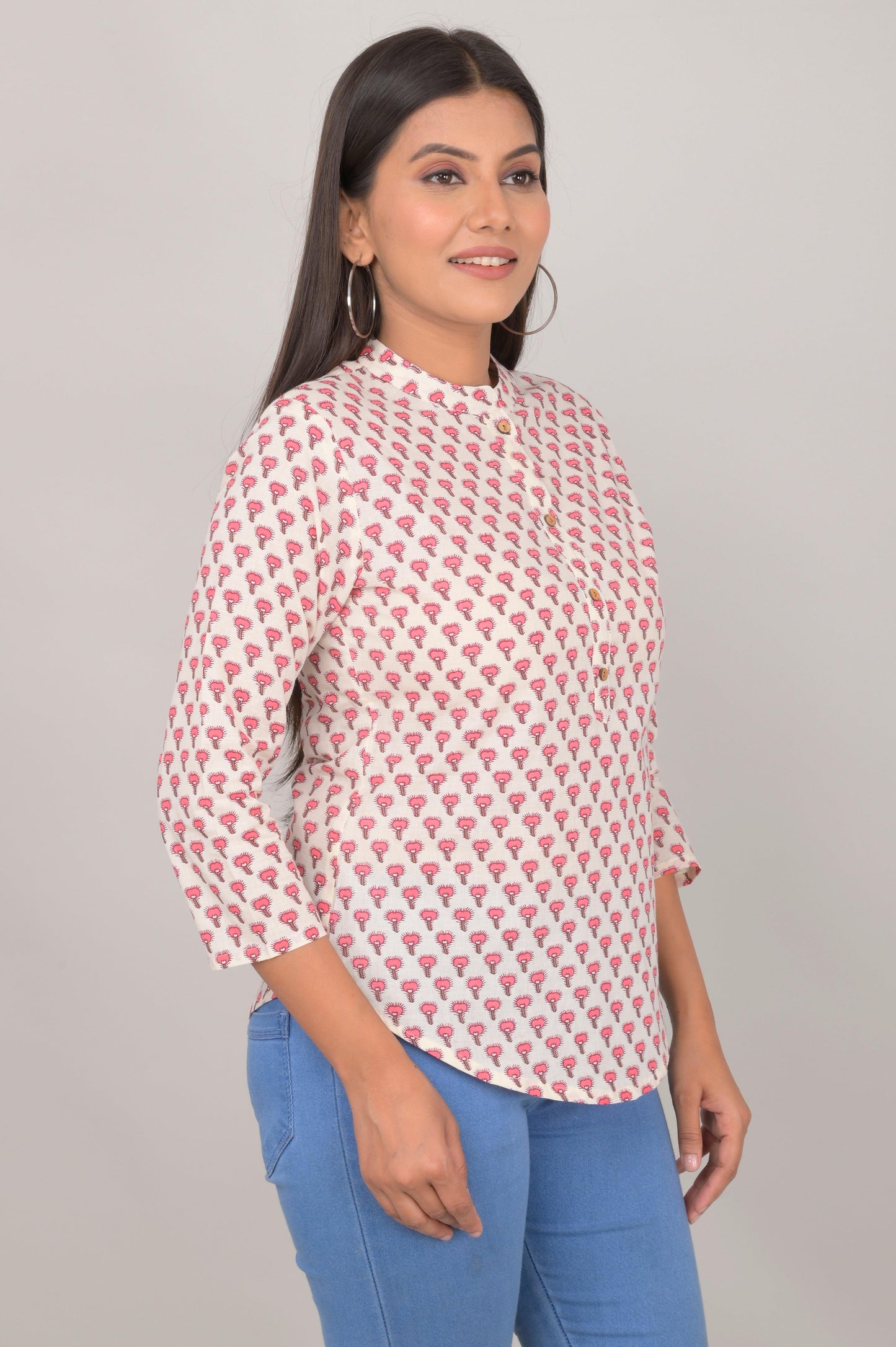 Women's Ethnic Buti Printed Cotton Kurta