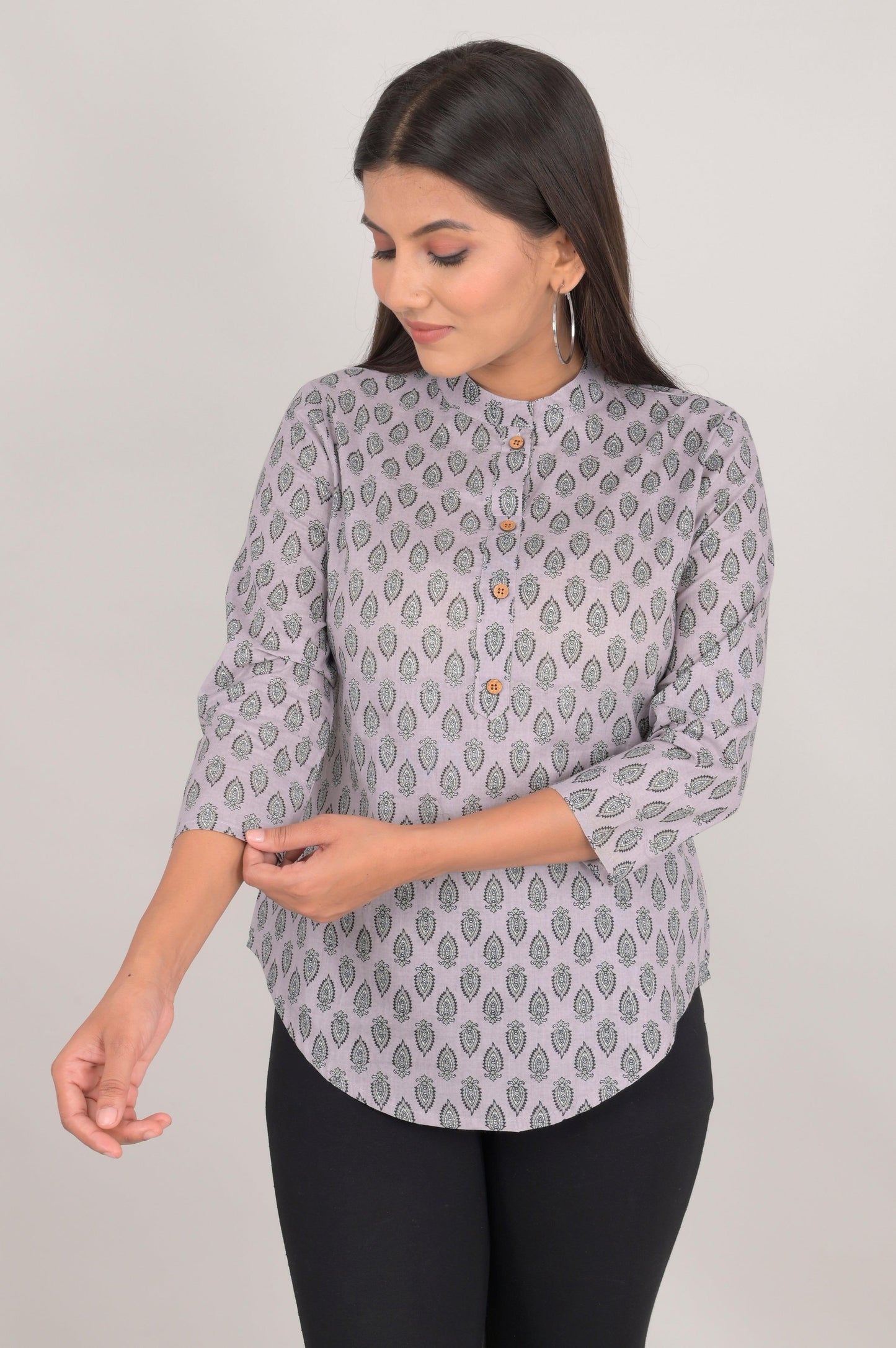 Women's Ethnic Buti Printed Cotton Kurta