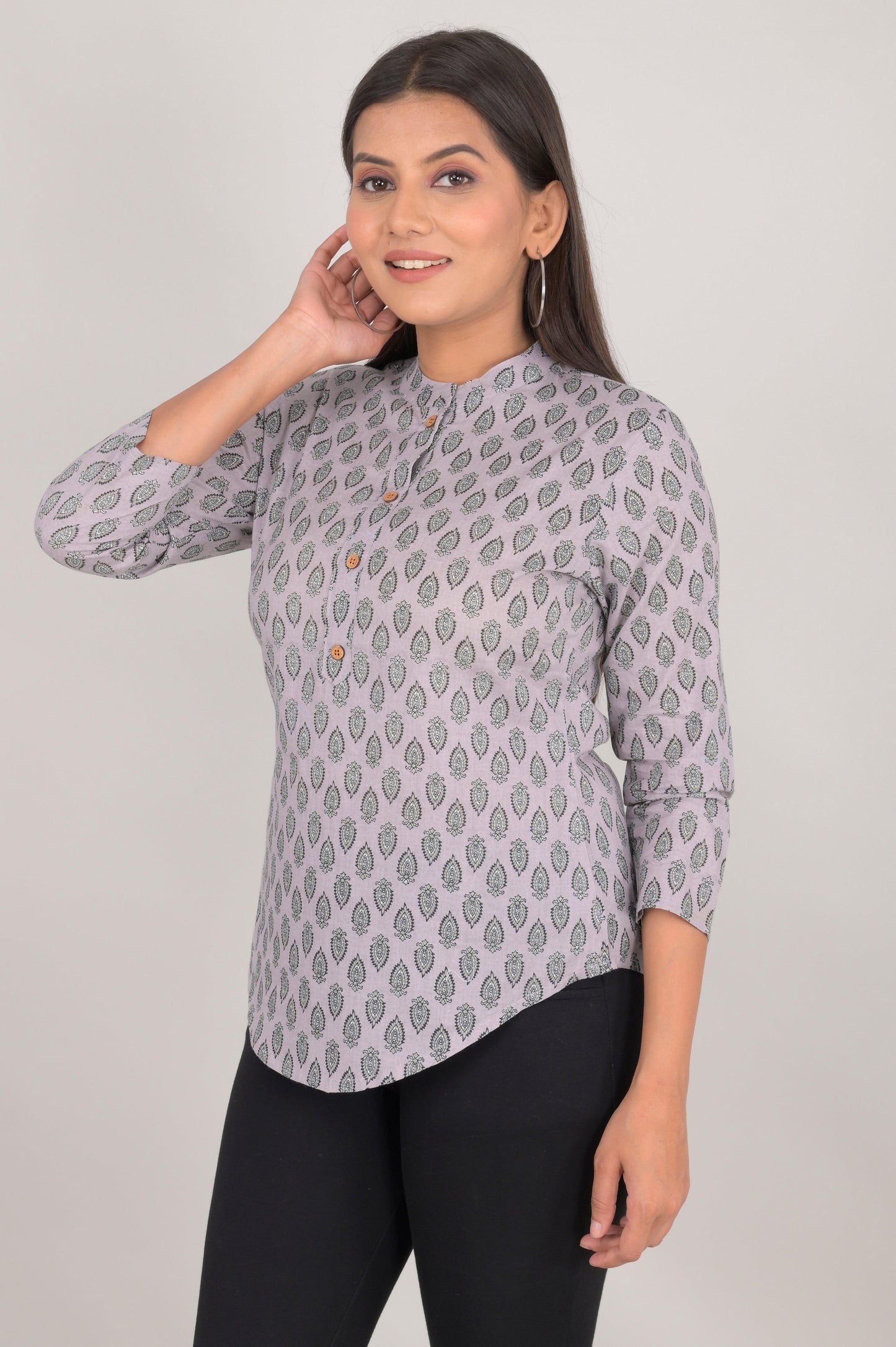 Women's Ethnic Buti Printed Cotton Kurta