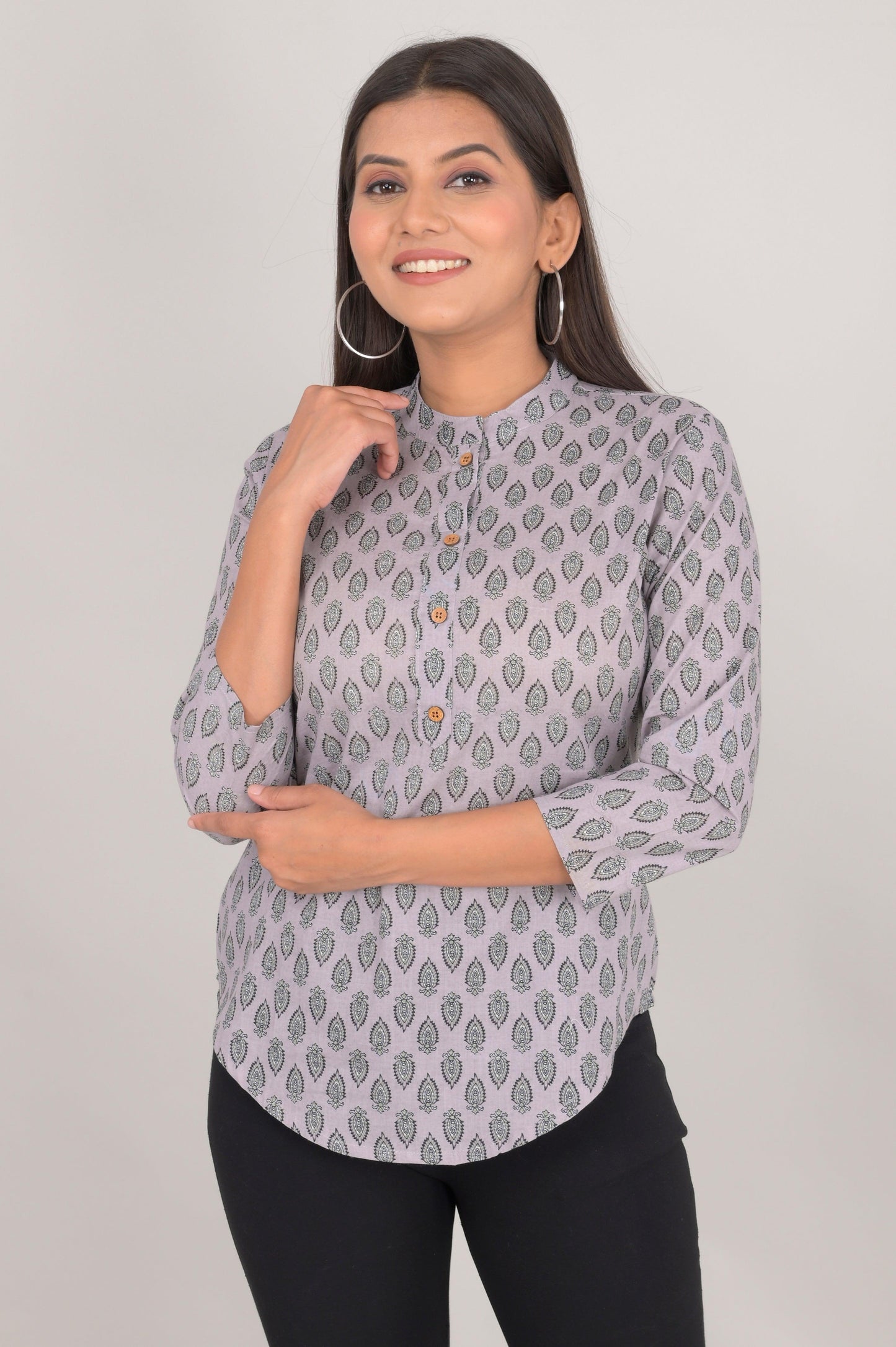 Women's Ethnic Buti Printed Cotton Kurta