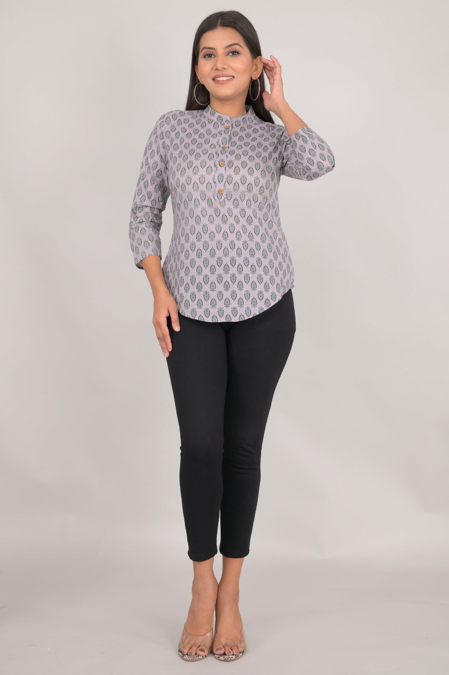 Women's Ethnic Buti Printed Cotton Kurta