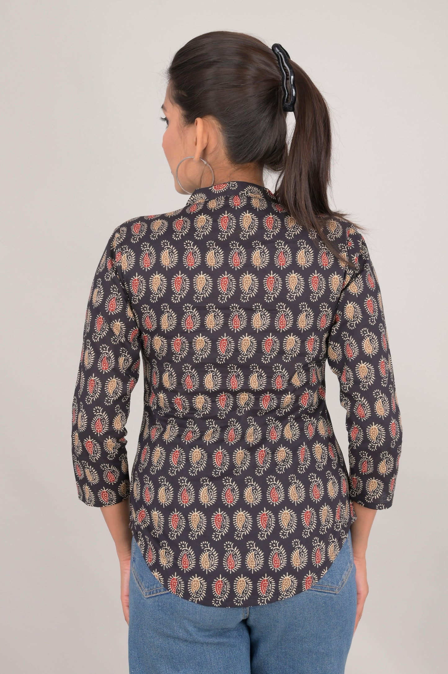 Women's Ethnic Paisley Printed Cotton Kurta