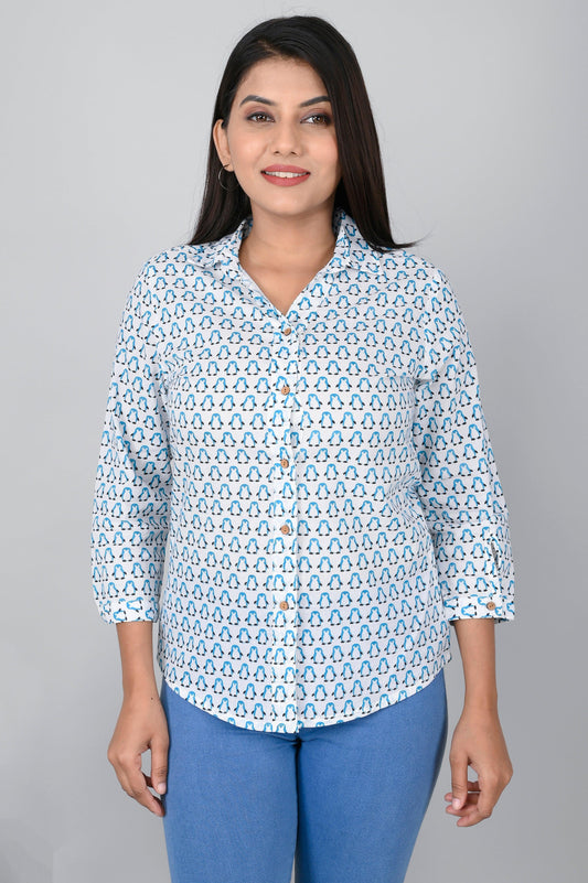 Women's Ethnic Penguin Printed Shirts