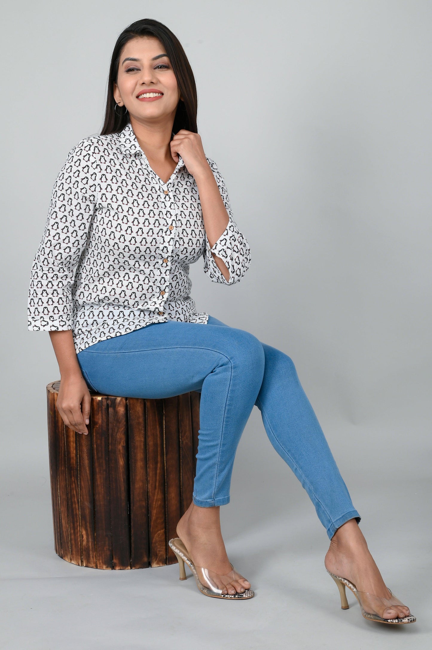 Women's Ethnic Penguin Printed Shirts