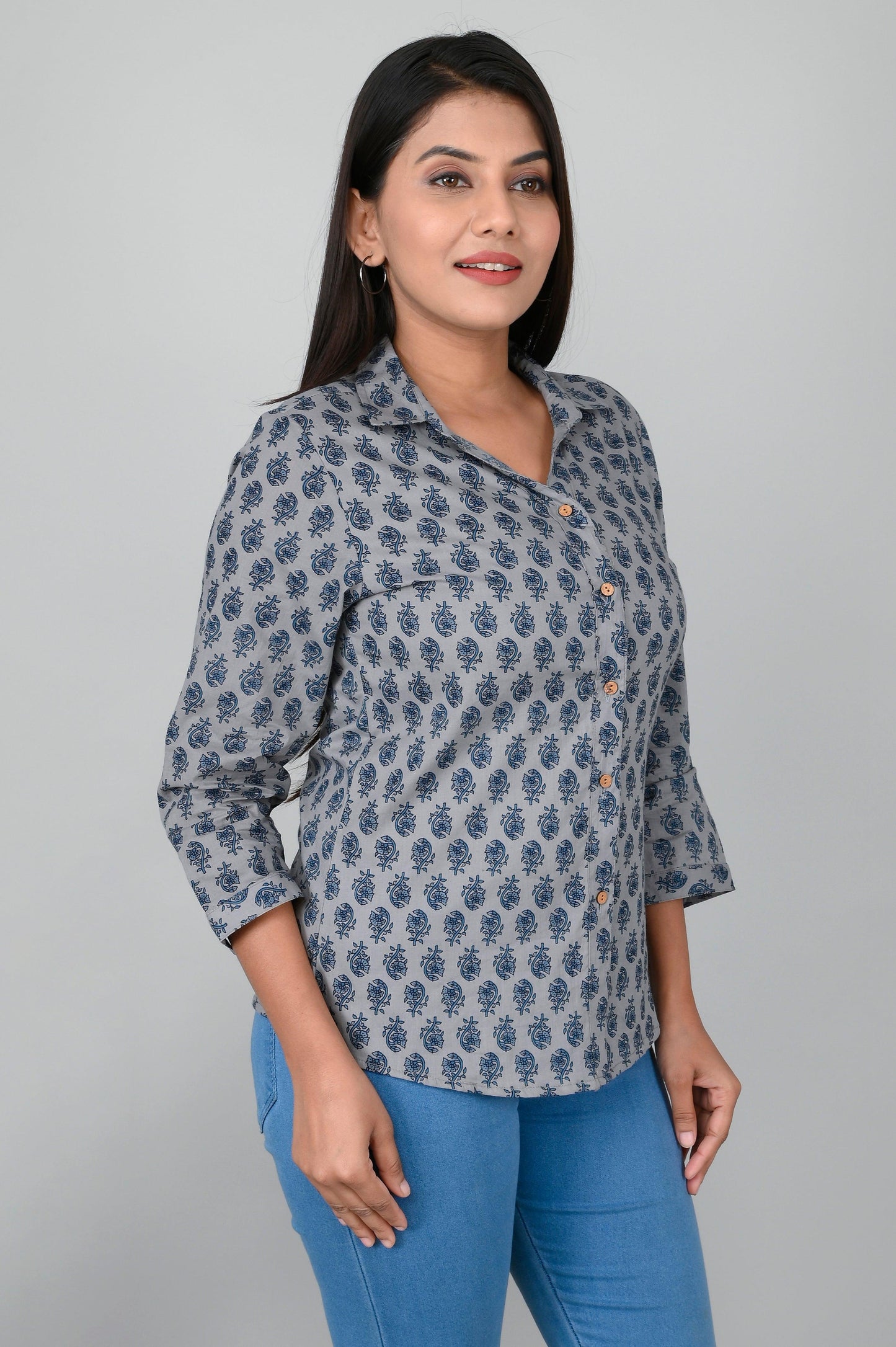 Women's Ethnic Buti Printed Shirts