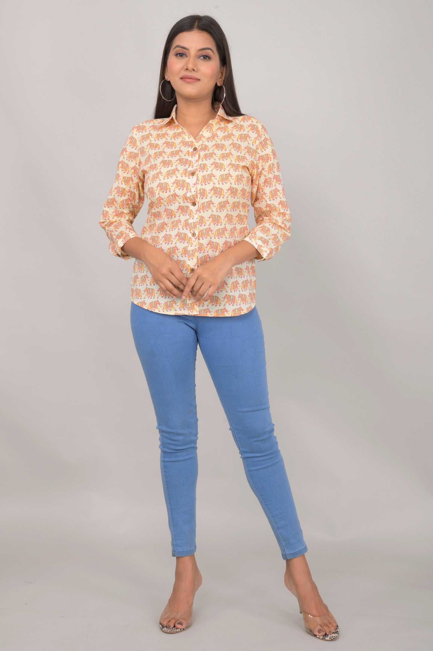 Women's Ethnic Elephant Printed Shirts